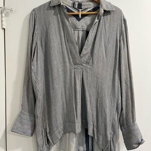 Striped Navy and White Women's Top